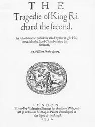 Frontispiece for The Tragedy of King Richard the Second, by William Shakespeare, 1598